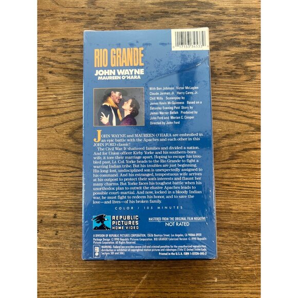 Rio Grande 1990 VHS John Wayne Maureen O'Hara Western Classic Vintage Pre-Owned - Picture 2 of 4